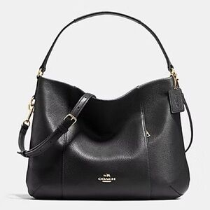Vintage Coach black leather East/West Isabelle hobo shoulder bag